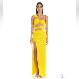 Jaus Natalie yellow maxi dress